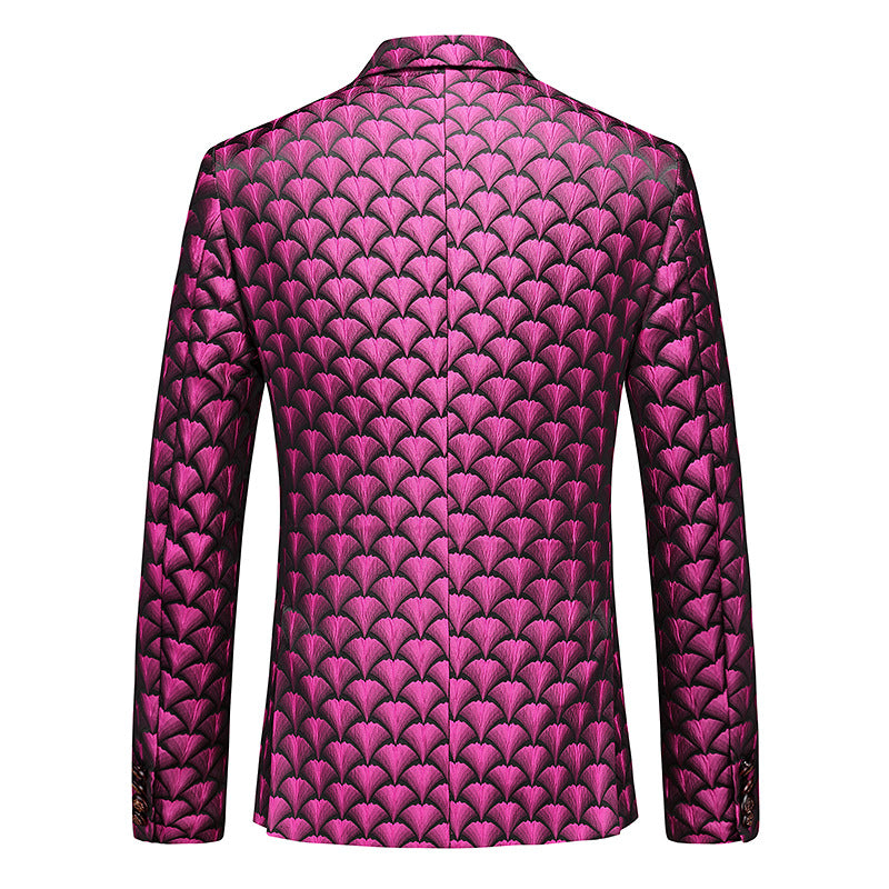 Tailored Fit Peaked Lapel Single Breasted One-Button Embroidery 2 Piece Men's Party Suits