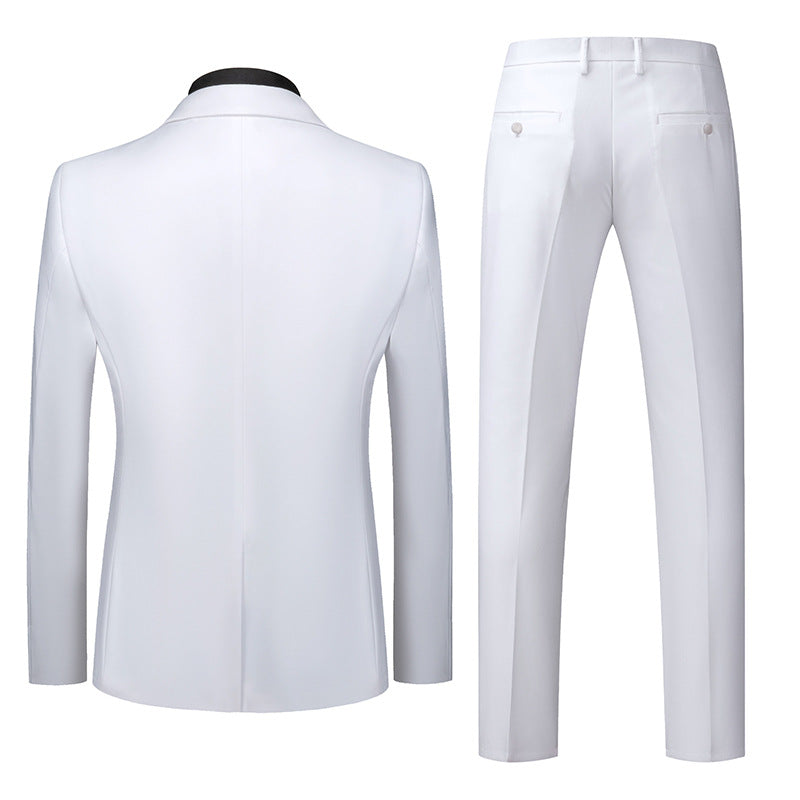 Tailored Fit Notched Lapel Single Breasted Two-Buttons 3 Piece Men's Party Suits