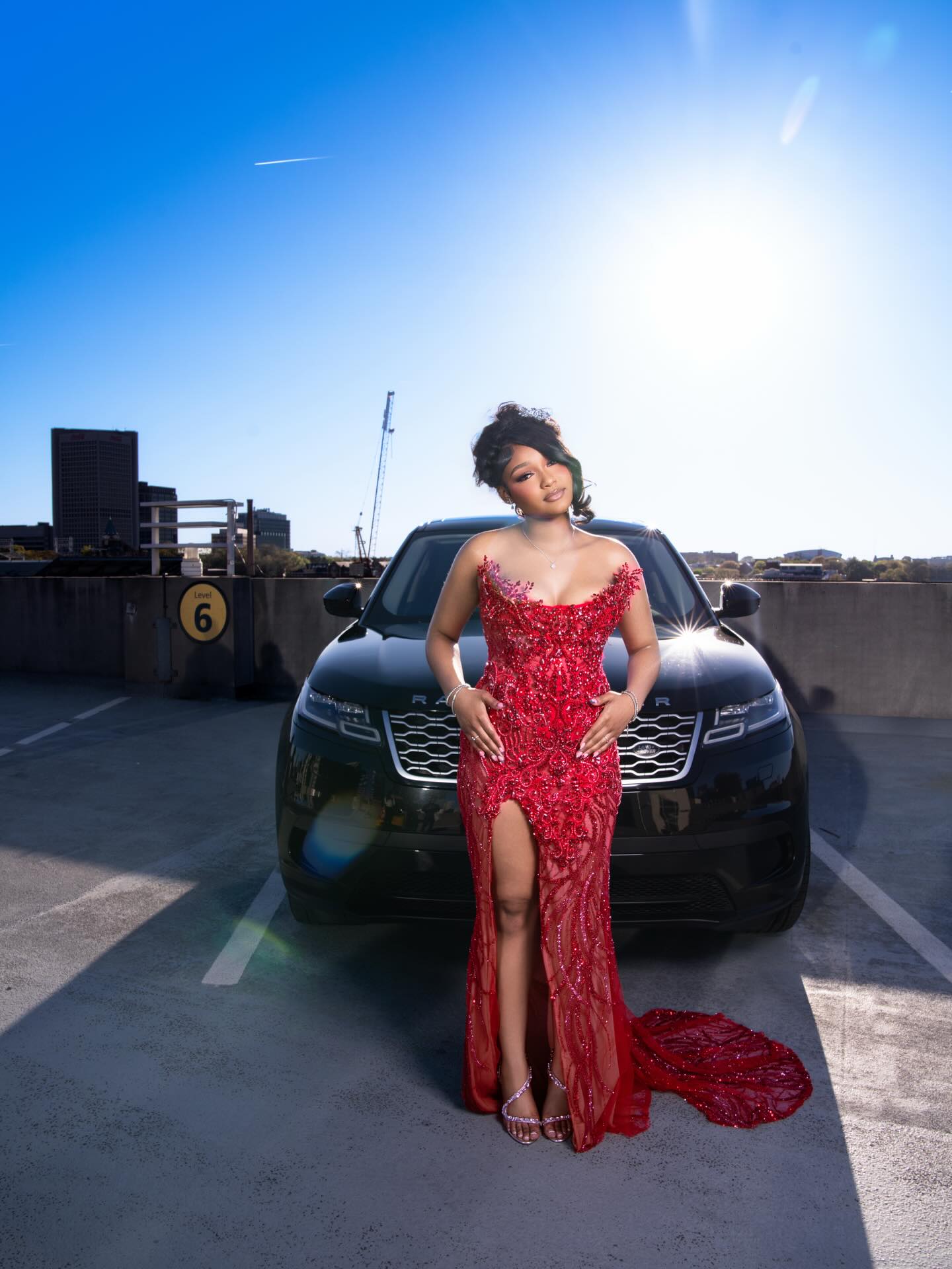 Red 3D Floral Branch Crystal Beaded Off-Shoulder Sheer Illusion High Slit Mermaid Prom Dress with Sweep Train