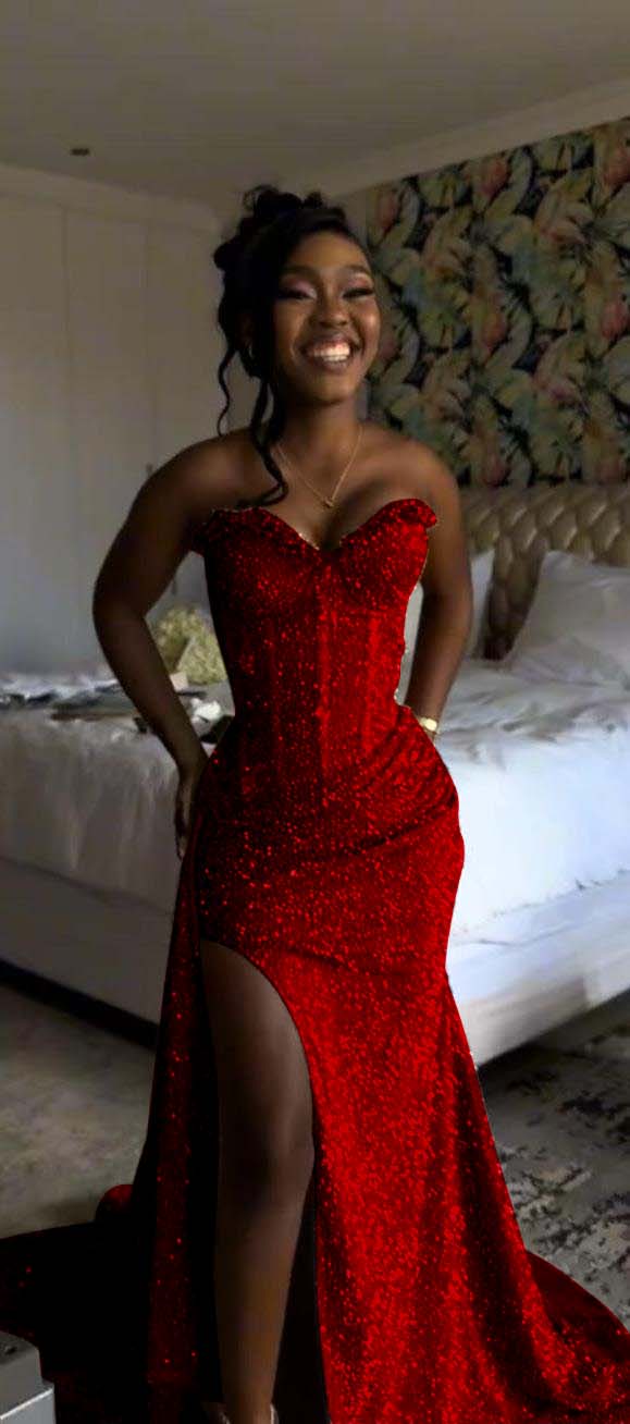 Sweetheart Sleeveless Long Mermaid Prom Dress With Split Sequin-LLELLA