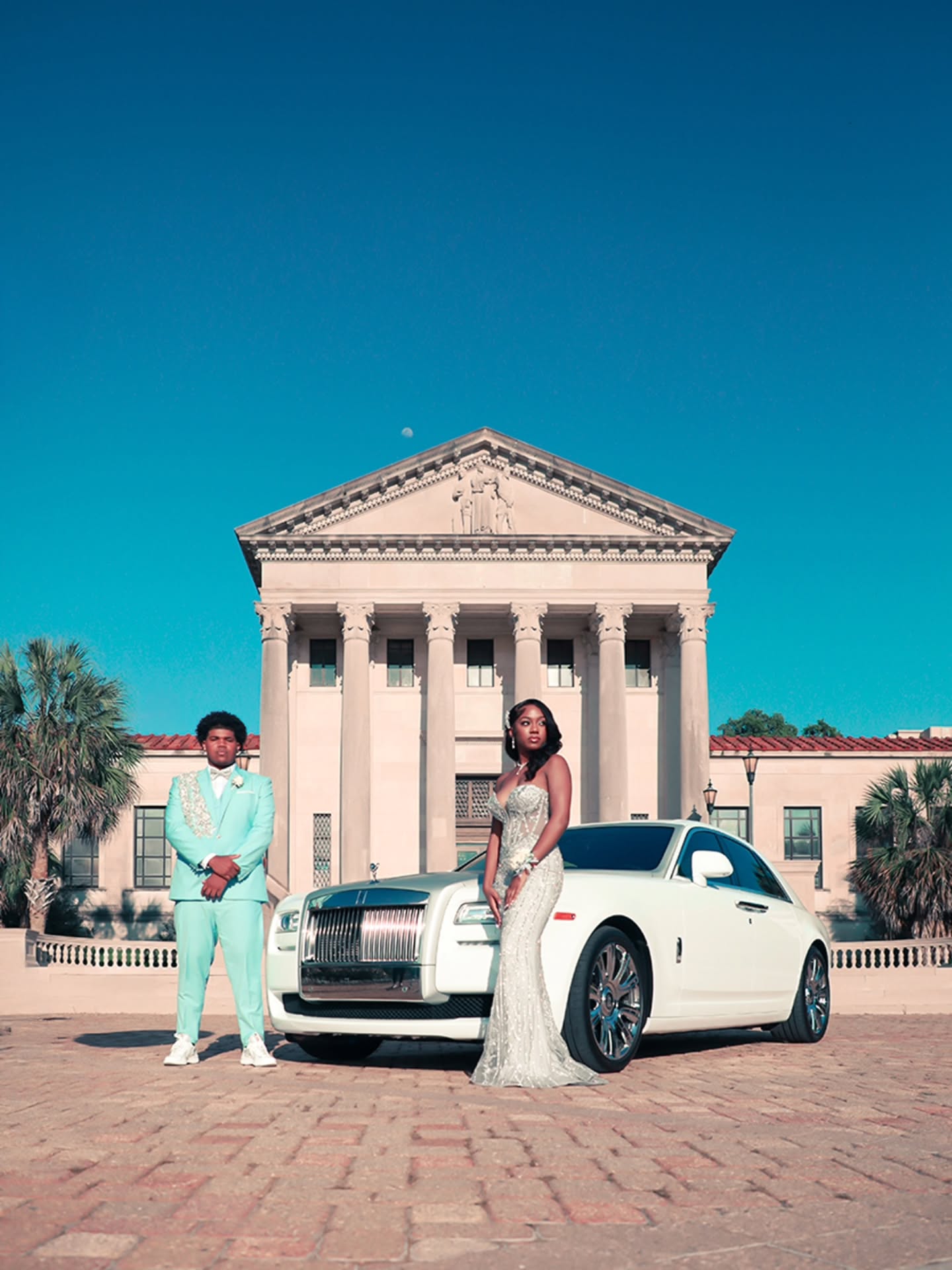 Silver Ice Blue Strapless Sweetheart Crystal Beaded Corset Mermaid Prom Dress