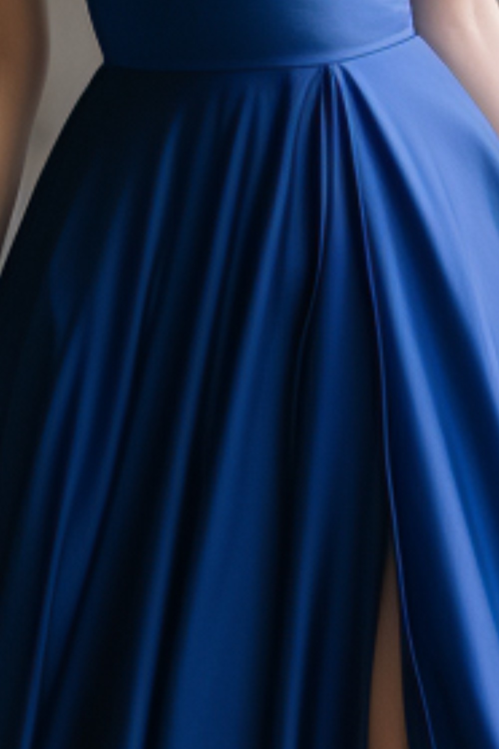 A-Line Royal Blue Prom Dress with Slit-LLELLA