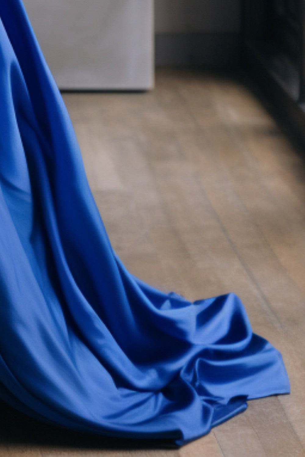A-Line Royal Blue Prom Dress with Slit-LLELLA