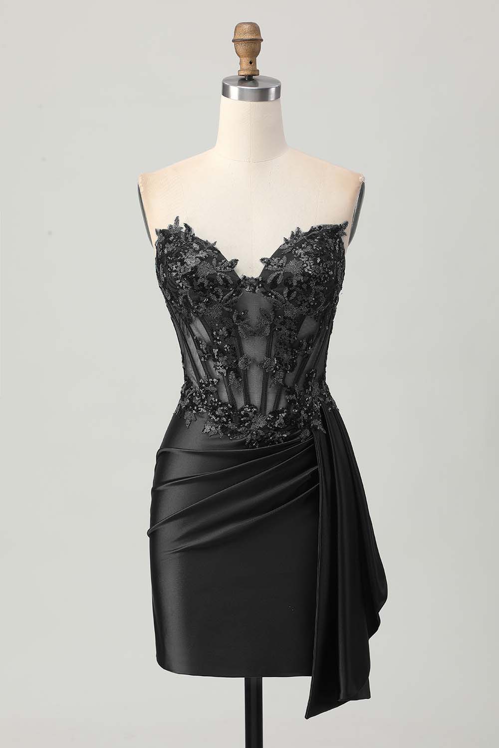 Sparkly Dark Green Sweetheart Bodycon Short Corset Homecoming Dress
