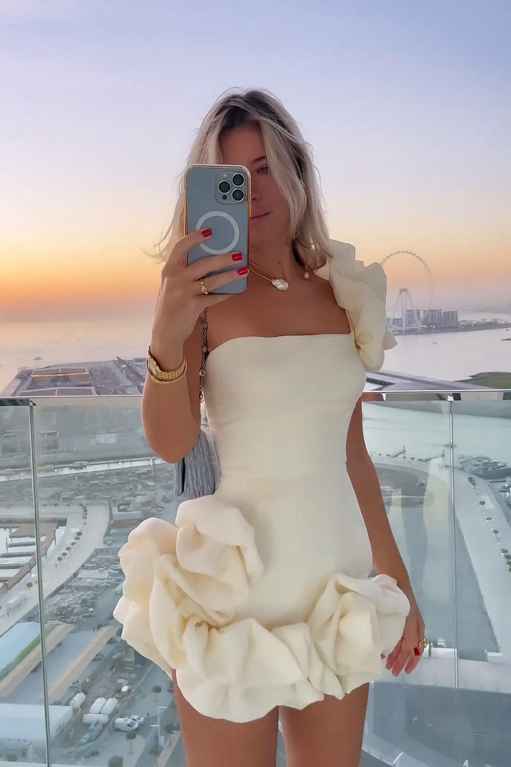 Black One Shoulder Bodycon Short Homecoming Dress with 3D Flowers