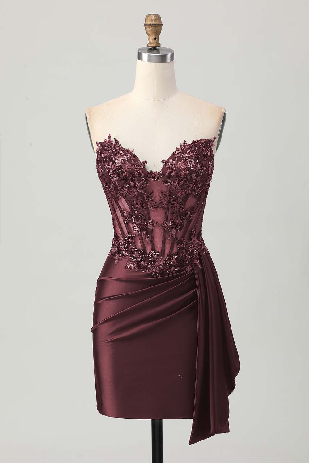 Sparkly Dark Green Sweetheart Bodycon Short Corset Homecoming Dress