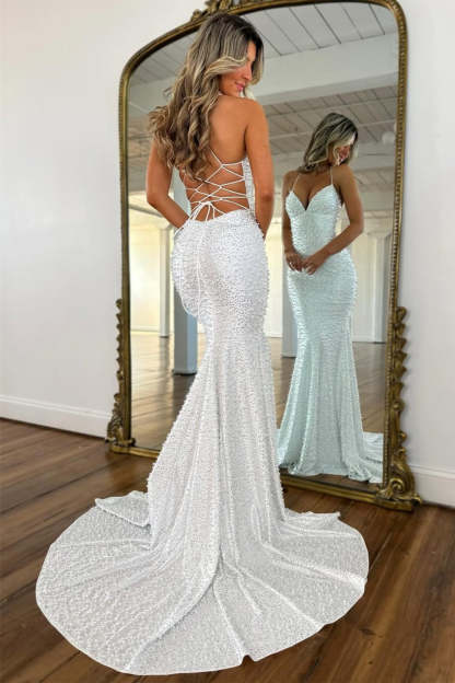 Light Pink Strapless Beaded Prom Dress A-Line Satin Gown With Pearls