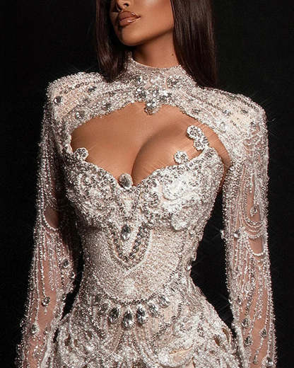 Crystal Beaded Cutout Mini Party Dress | Homecoming Mini Dress