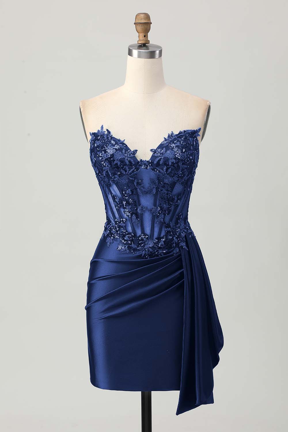 Sparkly Dark Green Sweetheart Bodycon Short Corset Homecoming Dress