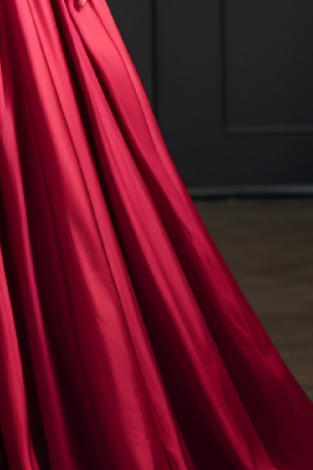 High Slit Off the Shoulder Prom Dress with Puff Sleeves-LLELLA