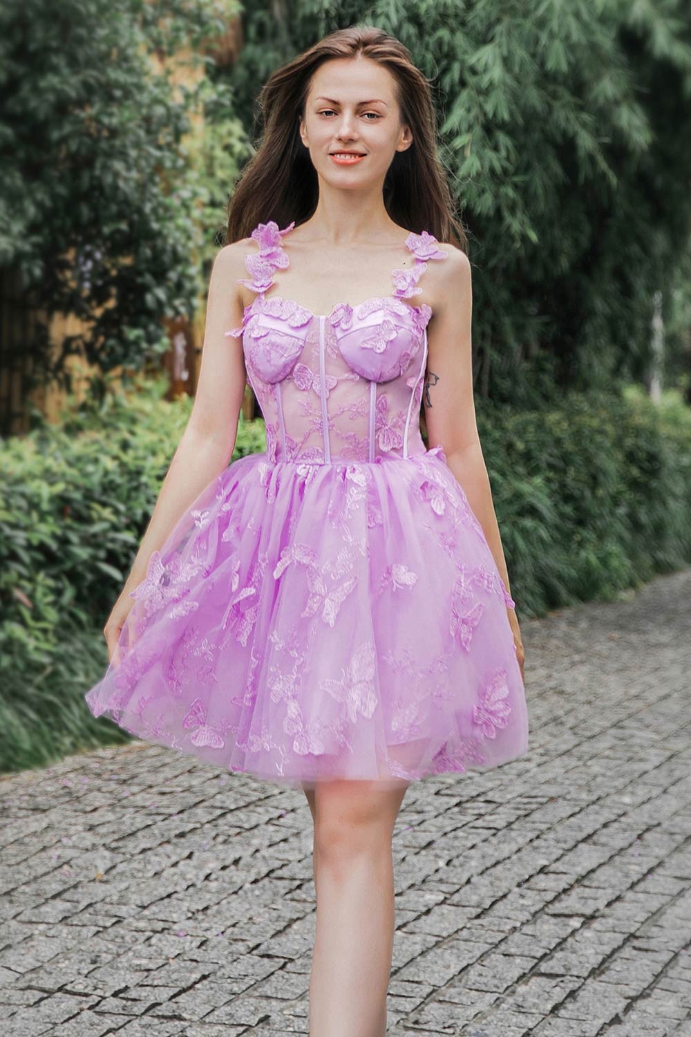 Lilac Corset Homecoming Party Dress-LLELLA