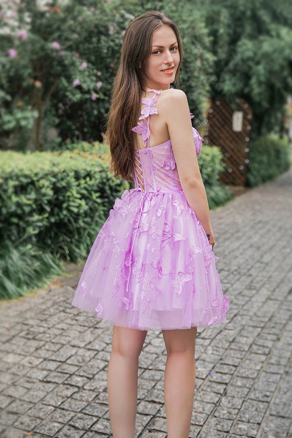Lilac Corset Homecoming Party Dress-LLELLA