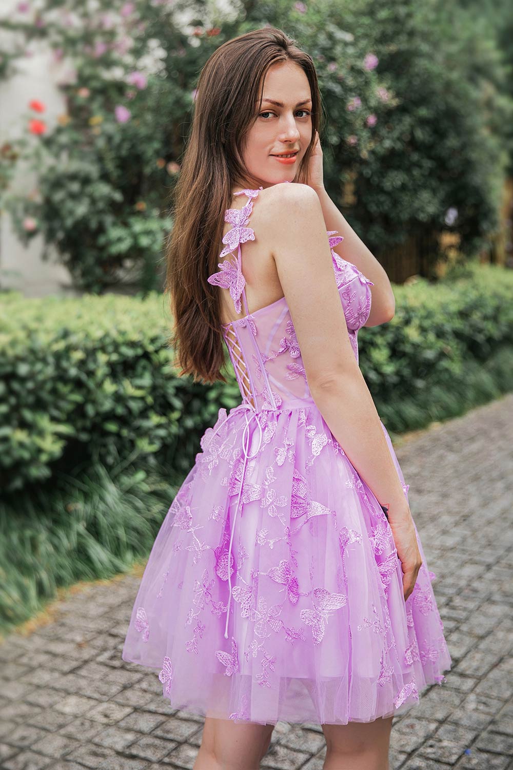 Lilac Corset Homecoming Party Dress-LLELLA