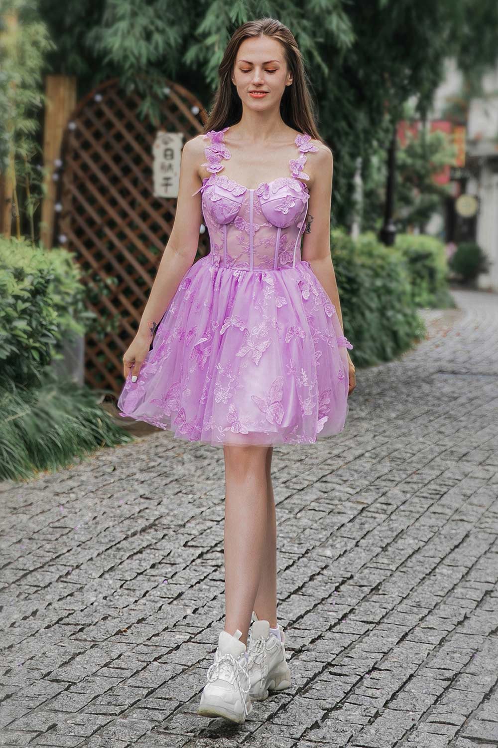 Lilac Corset Homecoming Party Dress-LLELLA