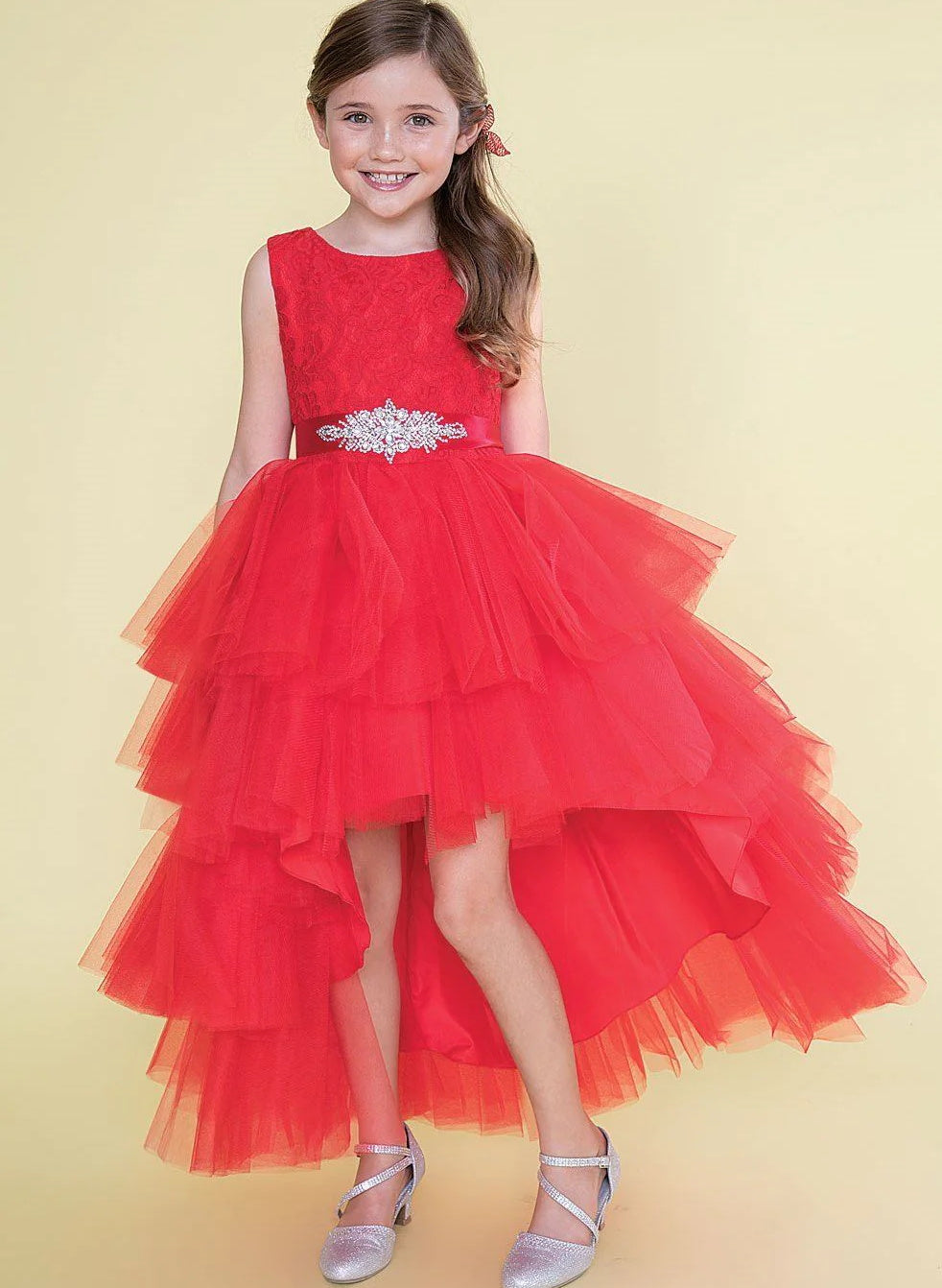 Ball Gown Tulle Flower Girl Dresses With Beading Red