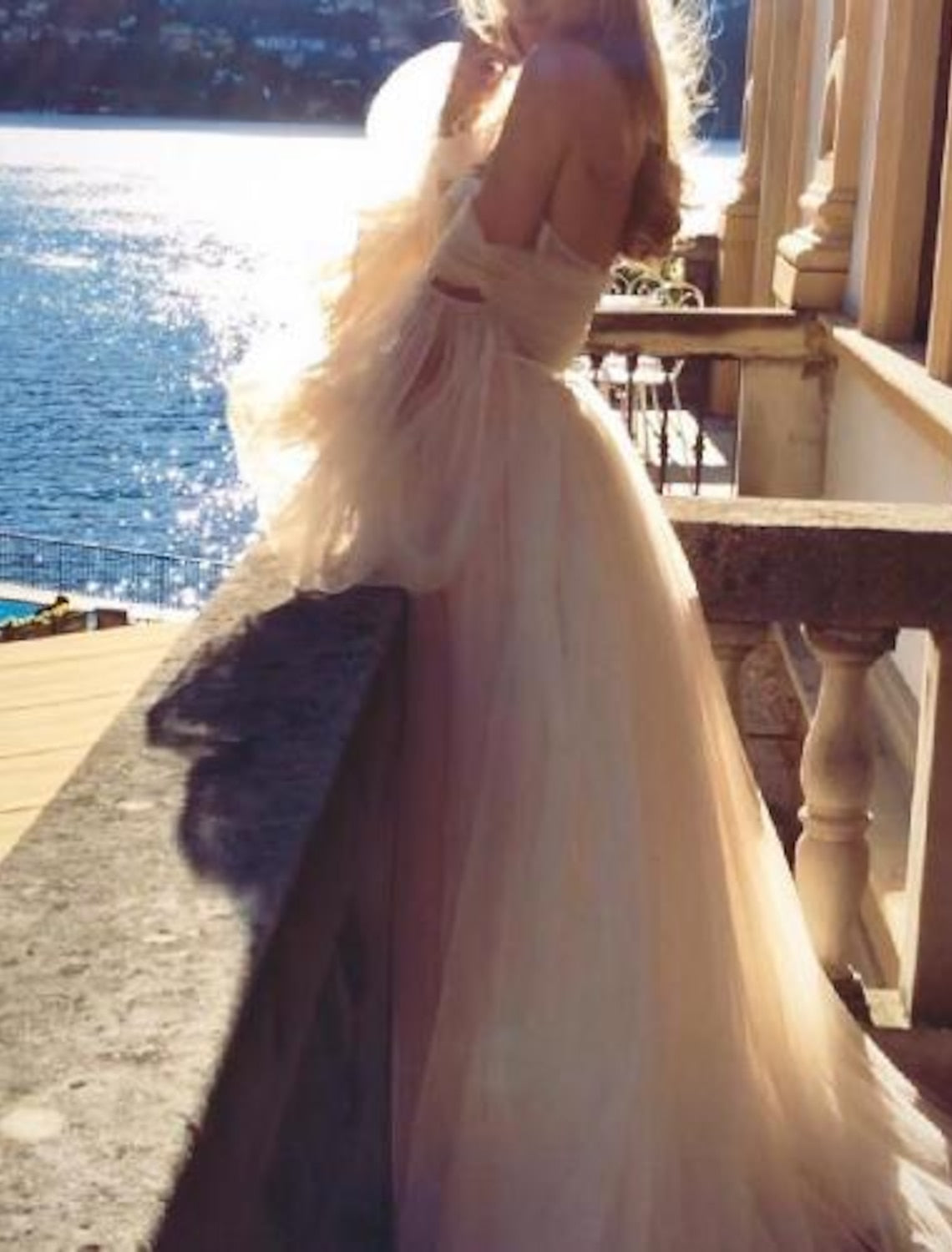A-Line/Princess Off-the-Shoulder Floor-length Lace Wedding Dress Ivory