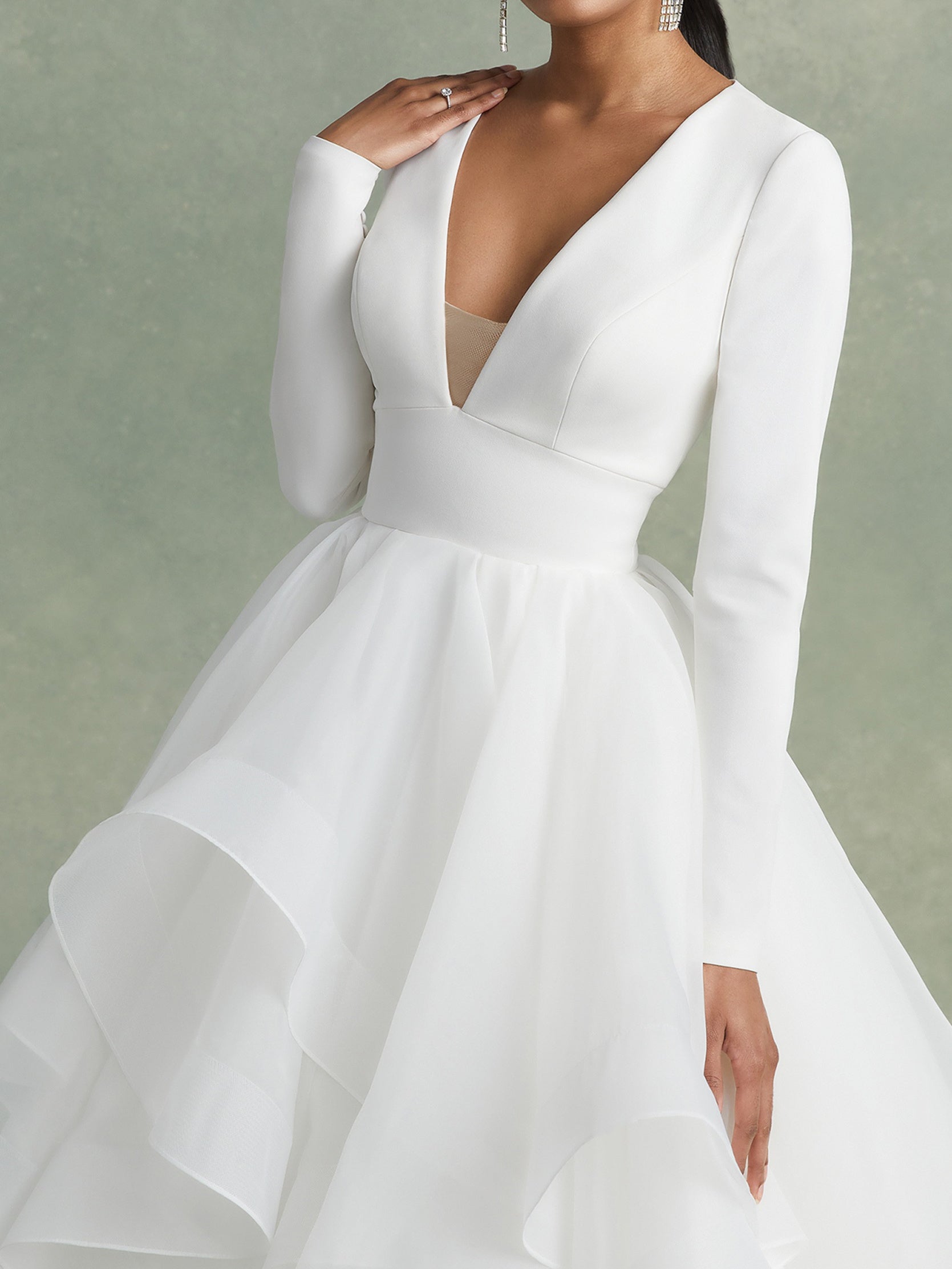 A-Line/Princess V-Neck Floor-Length Ball-Gown Wedding Dress With Ruffles Black