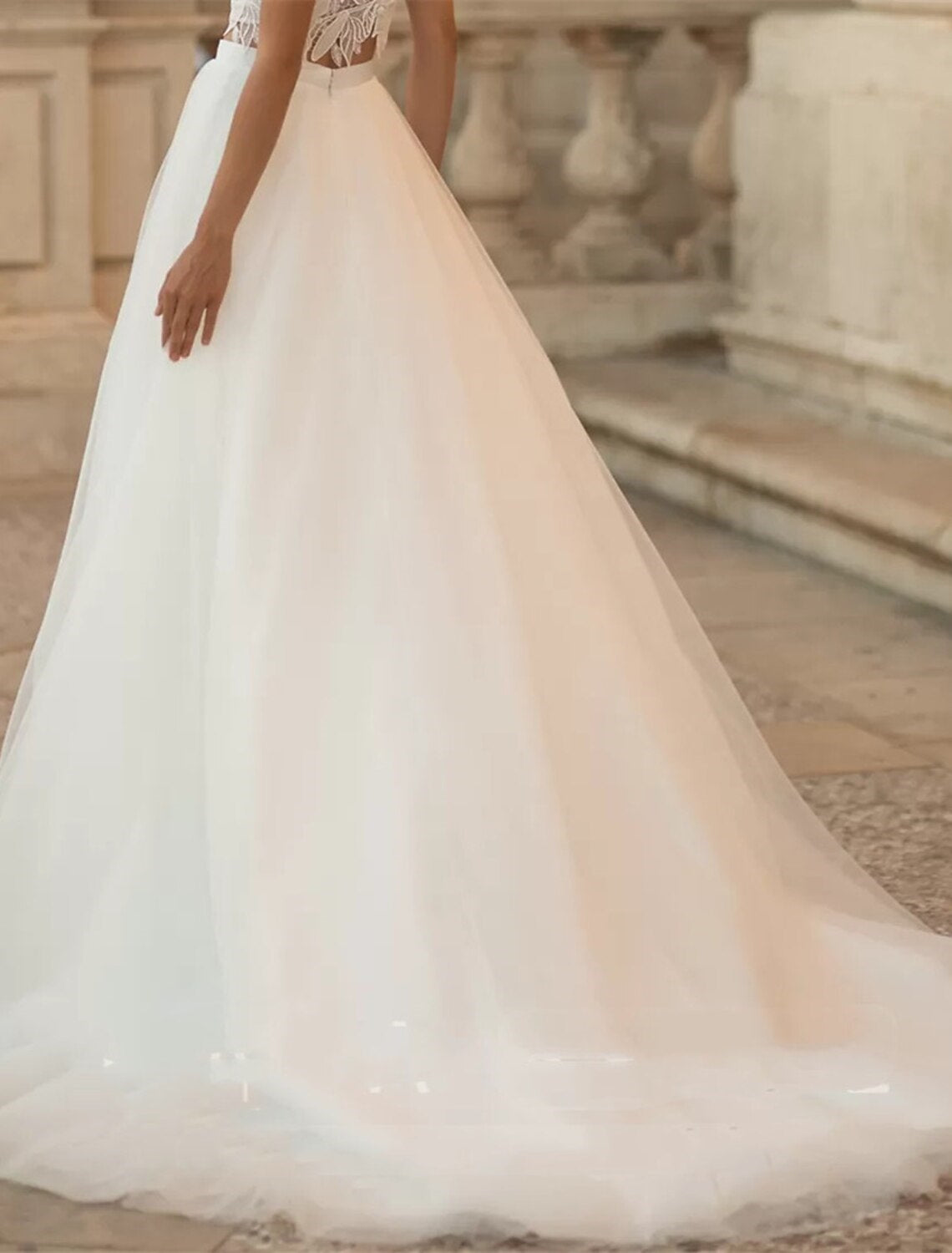 A-Line/Princess Wedding Dresses Separates Separates Sweep / Brush Train With Split Ivory