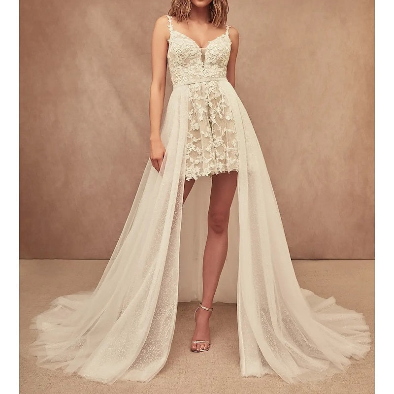 A-Line/Princess Wedding Separates Court Train Ivory