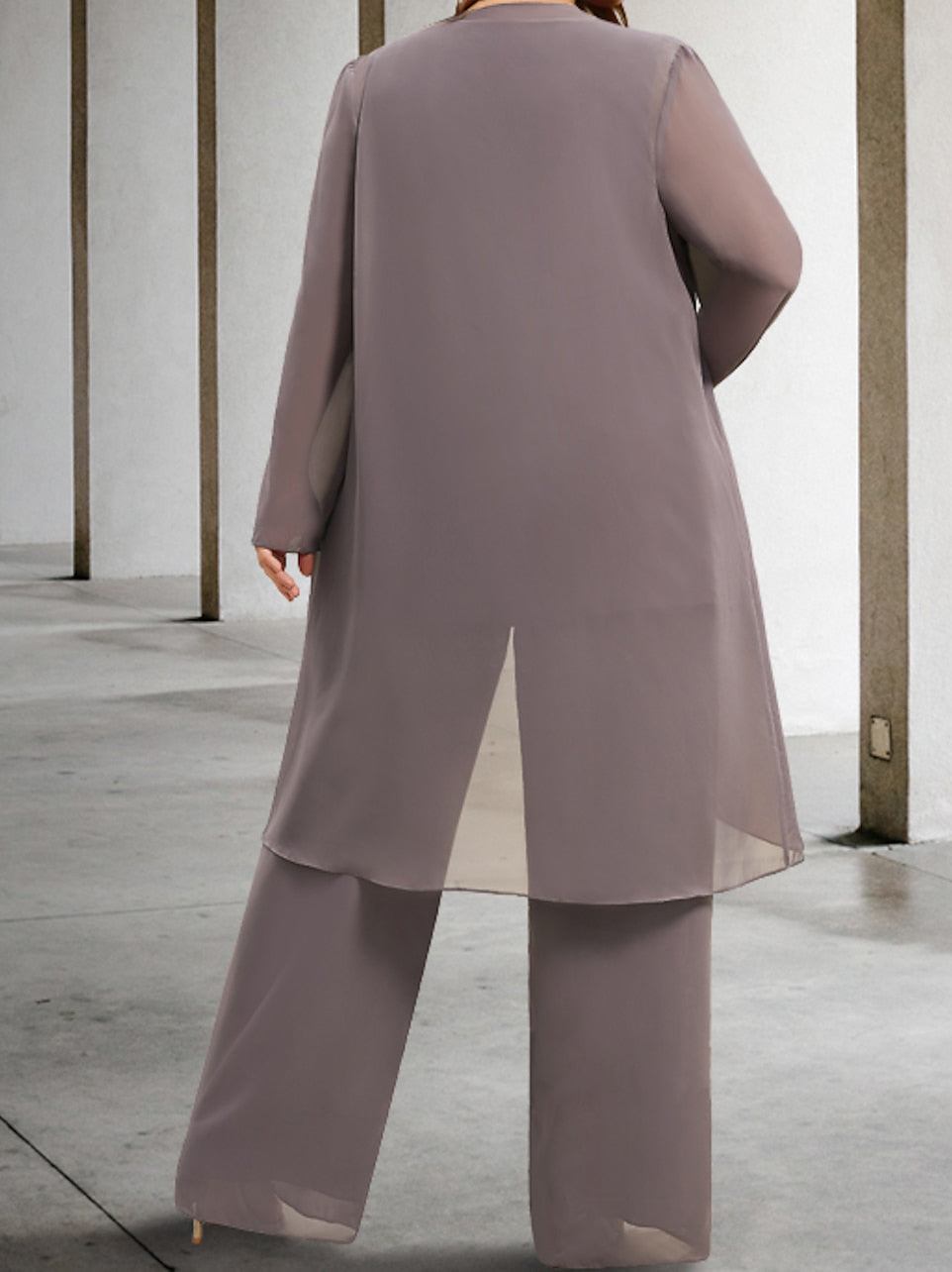 Elegant Mother of the Bride Pantsuits in Chiffon with Jacket-LLELLA
