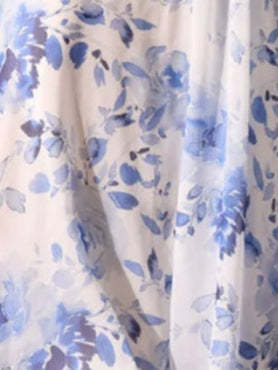 Pleated Floral Printed V-Neck A-Line/Princess Mother of the Bride Dress with Ruffles & 3D Flowers