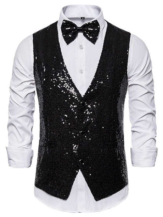 Men's Classic Single Breasted Three-buttons Vest Black