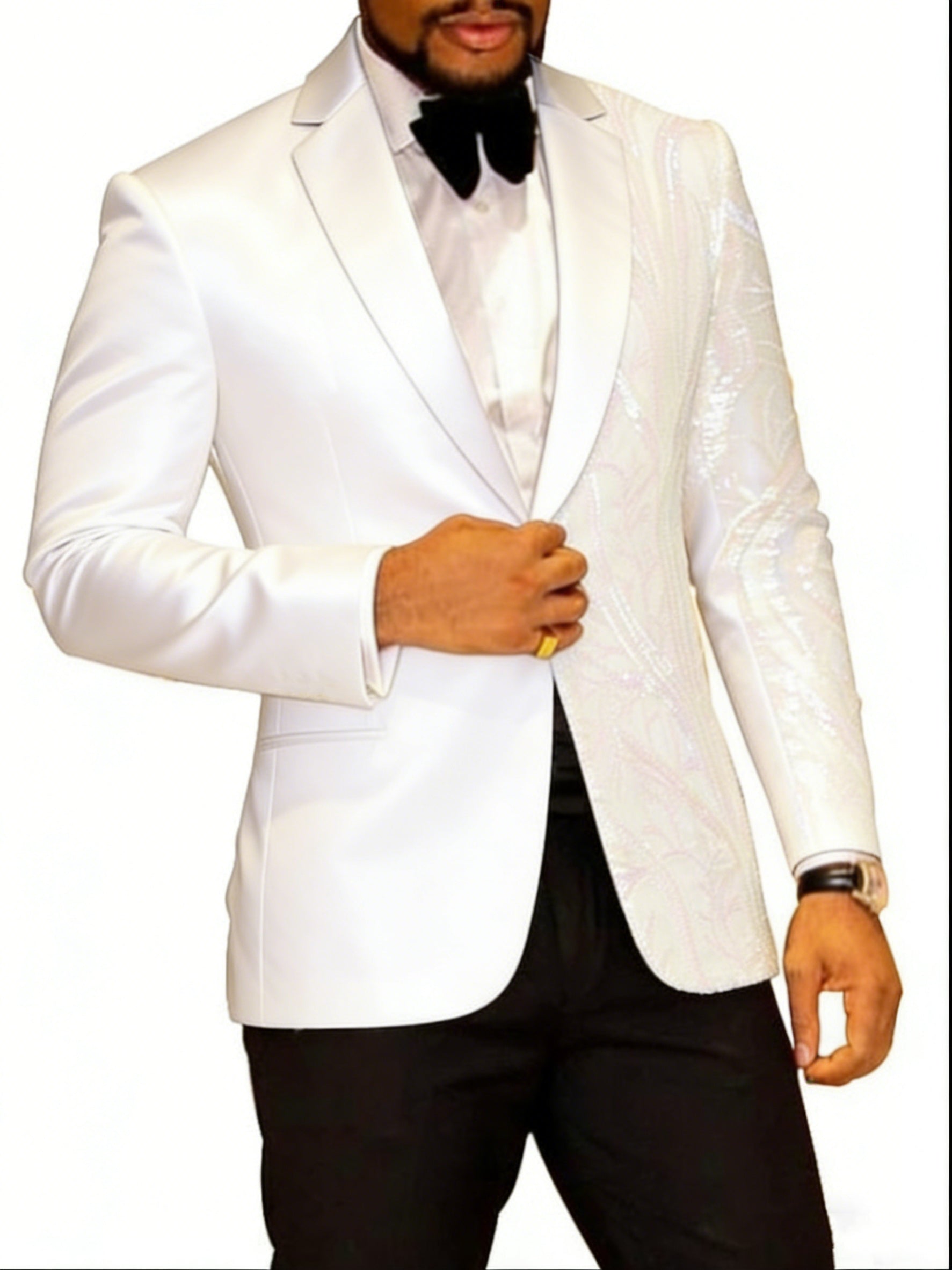 Men's Standard Fit Single Breasted One-button 2 Pieces Party Suits White