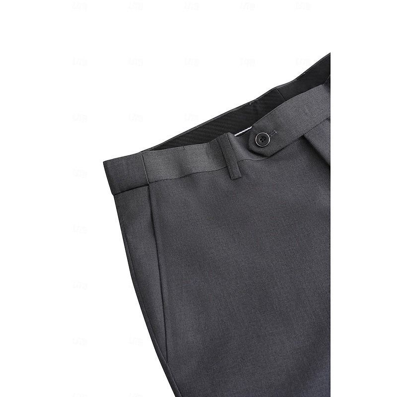 Dark Gray Men's Tailored Fit Single Breasted One-button 2 Pieces Prom Wedding Suits Light Gray