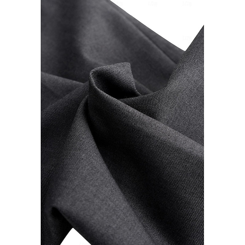 Dark Gray Men's Tailored Fit Single Breasted One-button 2 Pieces Prom Wedding Suits White