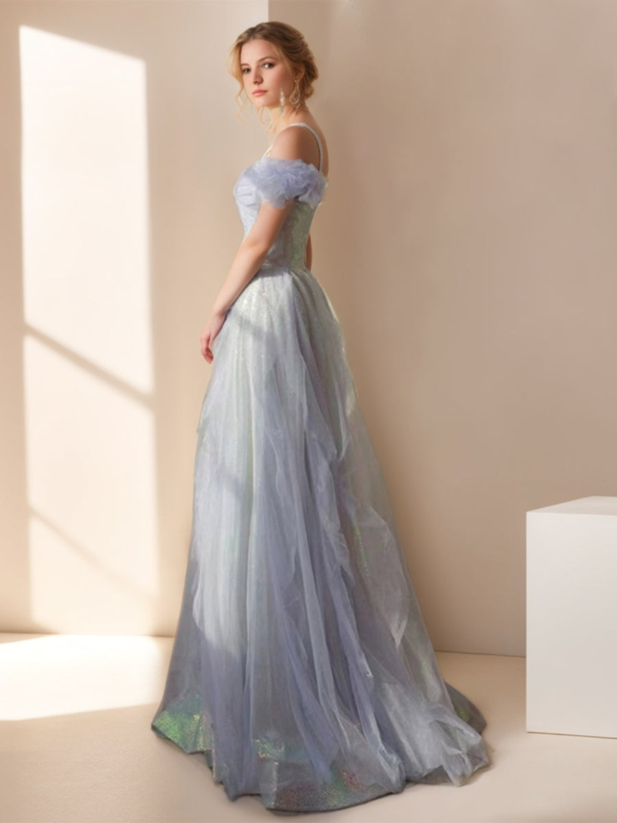 A-Line/Princess Elegant Sweetheart Floor-Length Wedding Dresses with Sequins