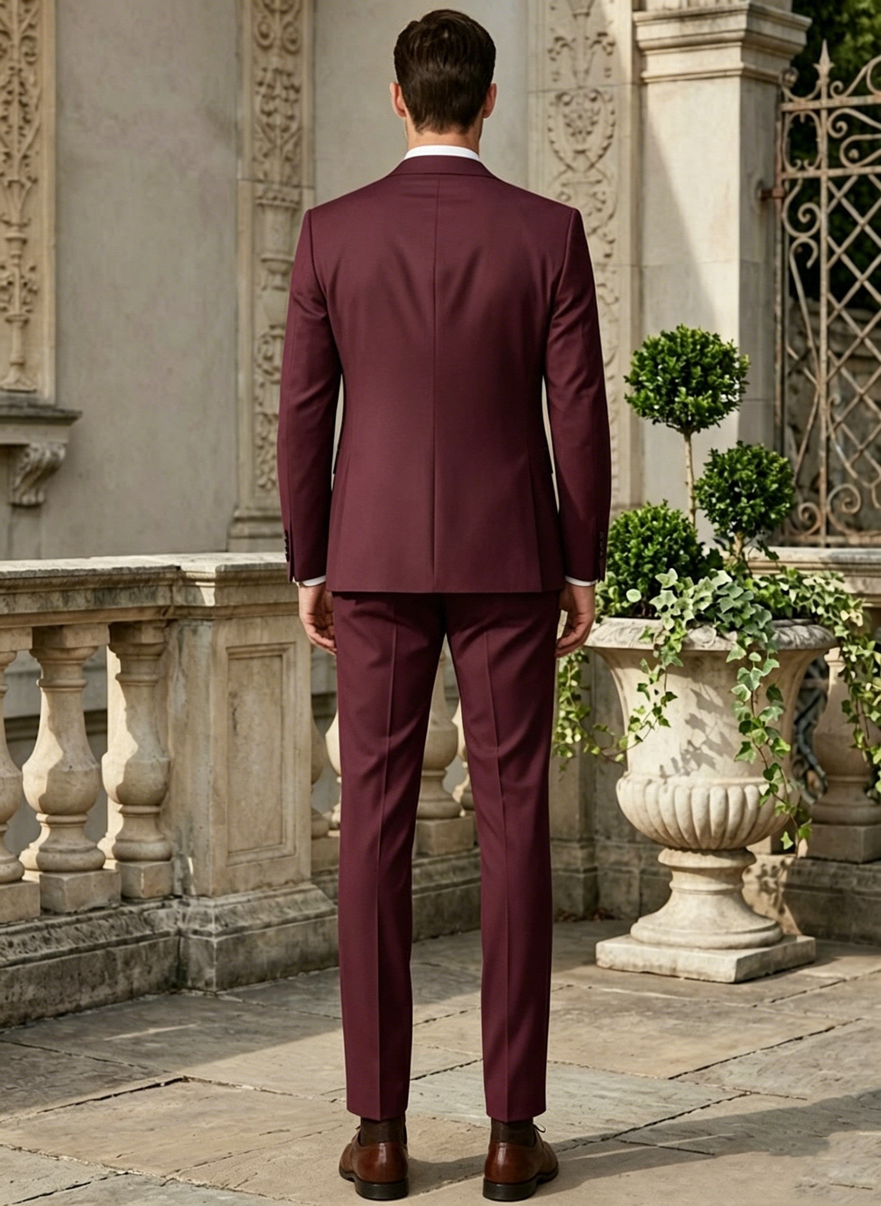 3 Pieces Men's Suits Tailored Fit Solid Colored Single-Breasted Two-buttons Wedding Suits Gray
