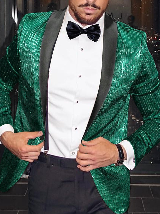 Men's Tailored Fit Single Breasted One-button Party Jacket Green