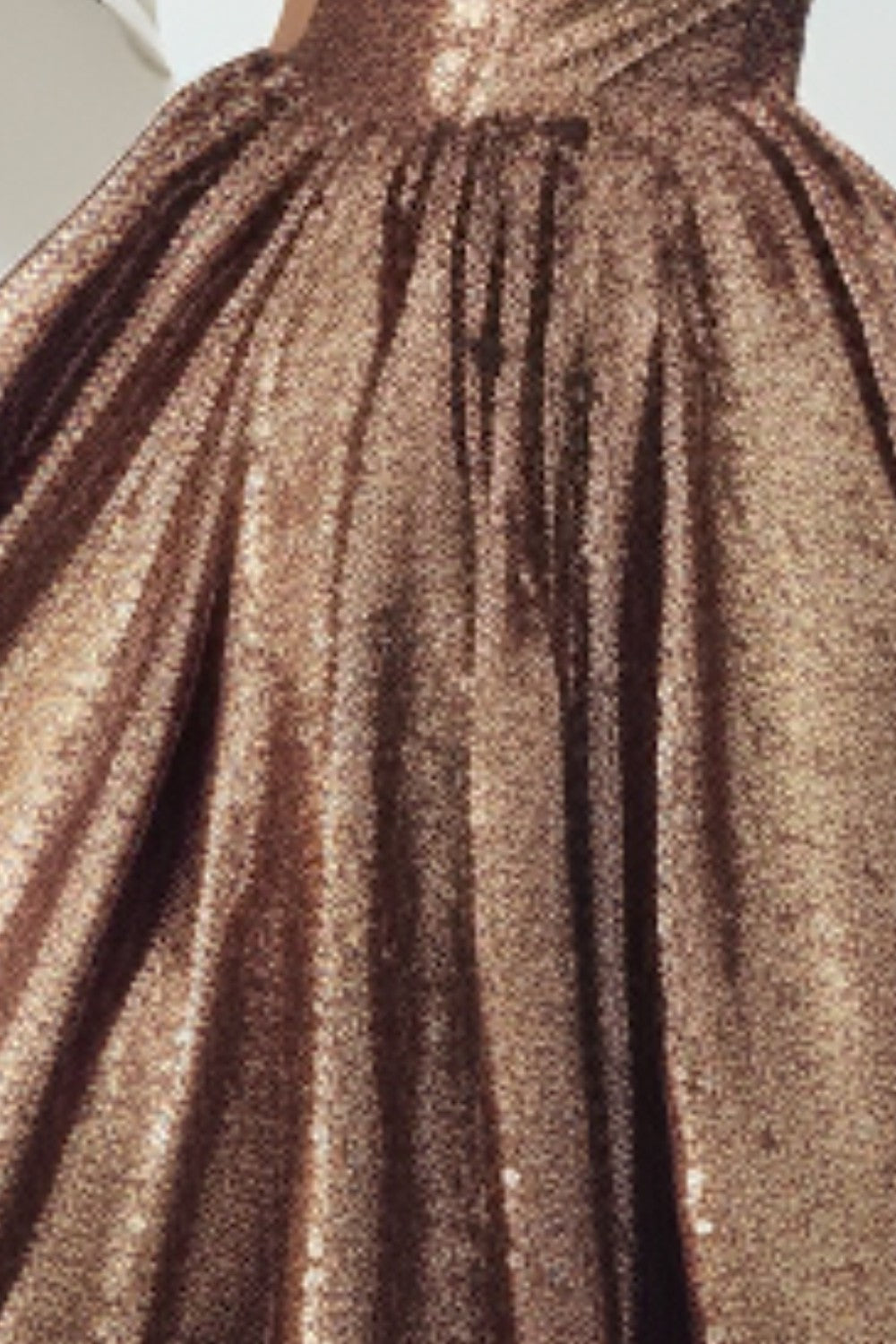Strapless Sequin Gold Prom Dress-LLELLA