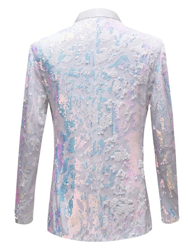 Men's Tailored Fit Single Breasted One-button 2 Pieces Prom Disco Suits