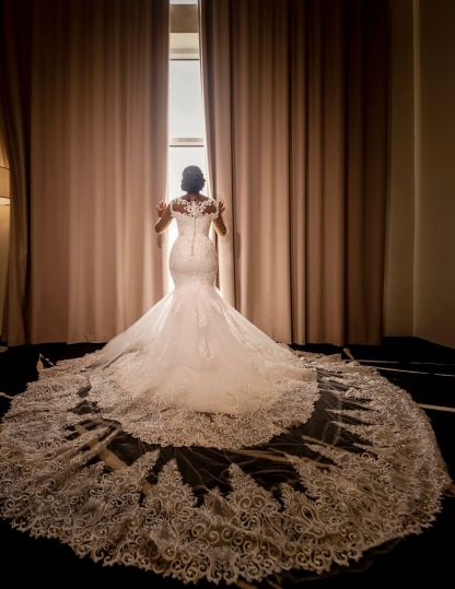 LLELLA Long Sleeves Mermaid Wedding Dress With Lace On Sale-LLELLA