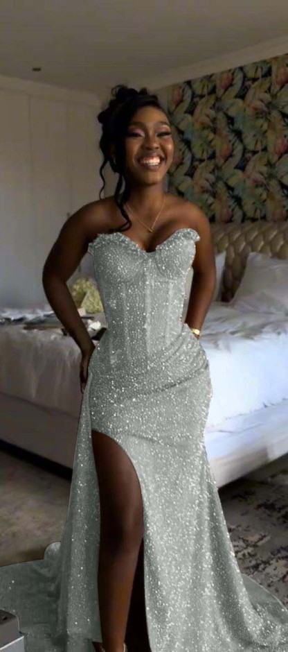 Sweetheart Sleeveless Long Mermaid Prom Dress With Split Sequin