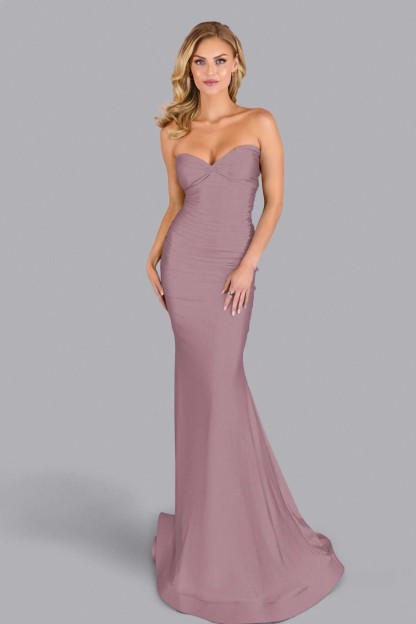 Strapless Sleeveless Long Mermaid Prom Dress With Pleated