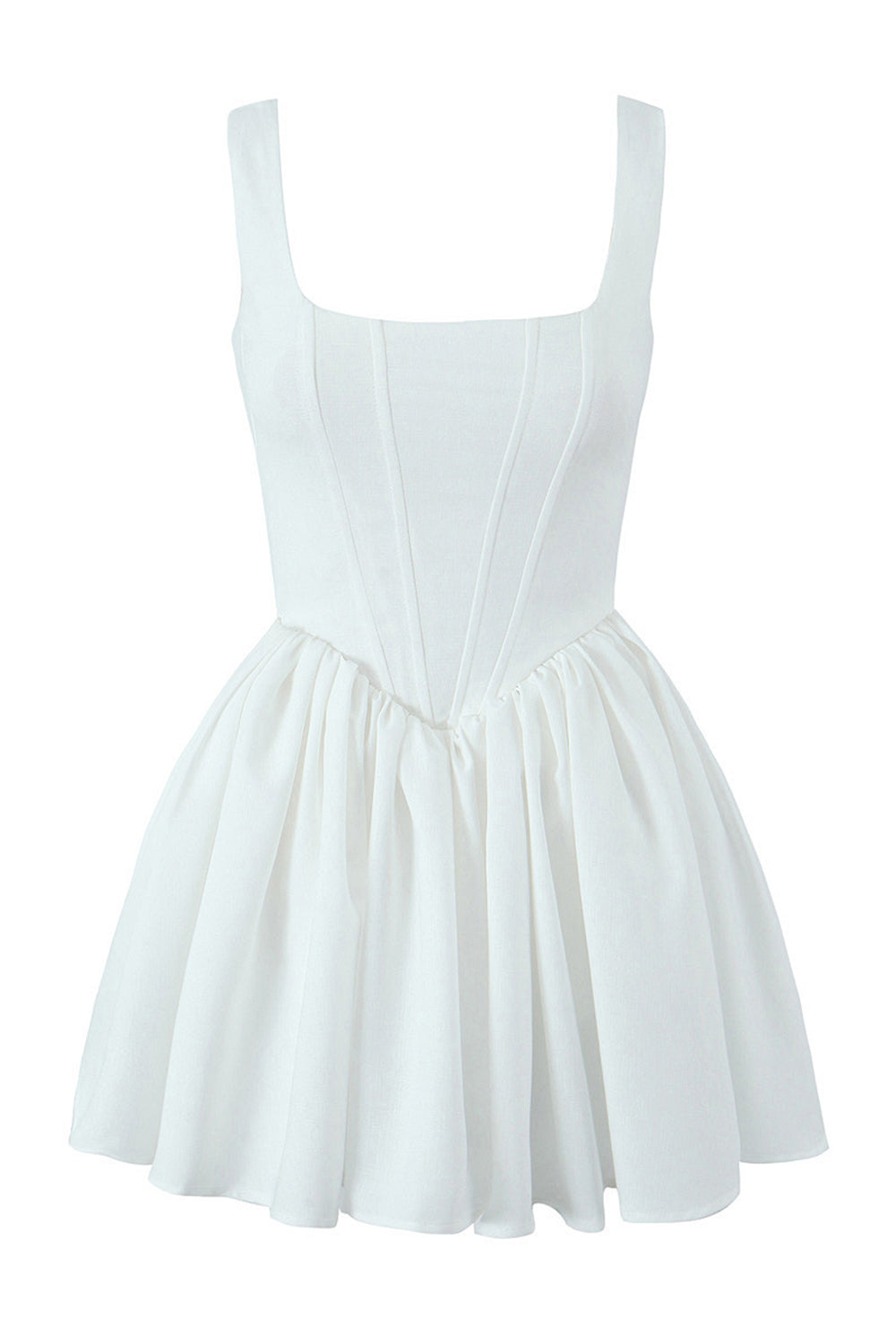 Corset White Short Dress-LLELLA