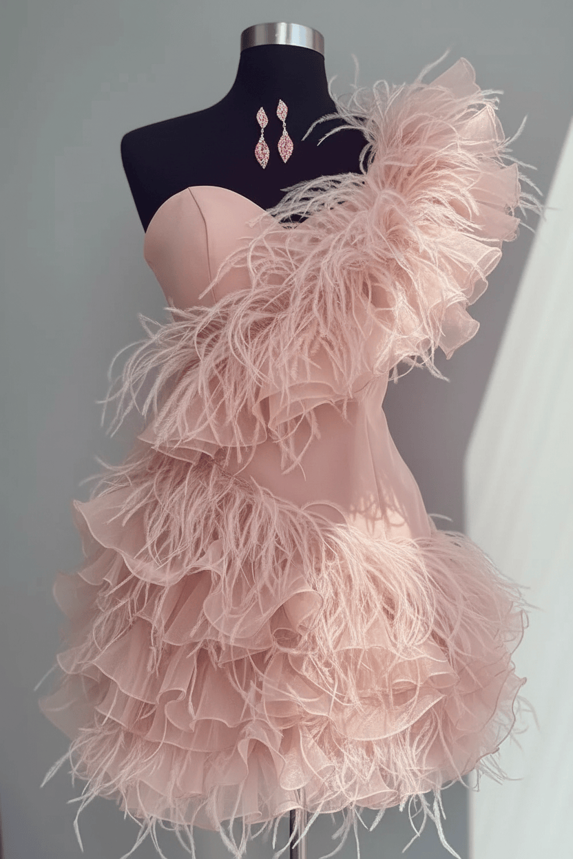 Fuchsia Sweetheart Short Homecoming Dress with Ruffles