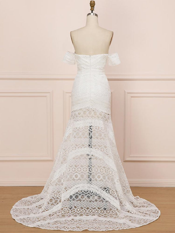 Elegant Sweetheart Lace Mermaid Boho Wedding Dresses