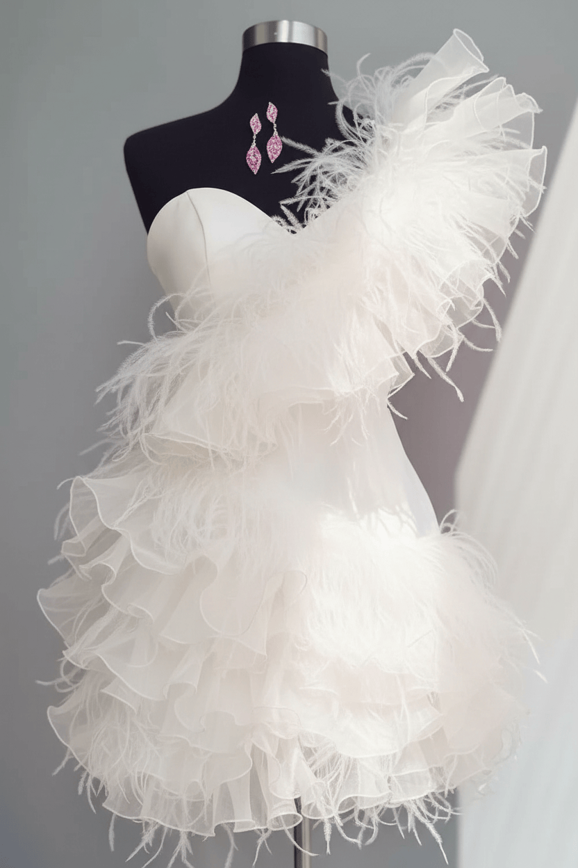 Fuchsia Sweetheart Short Homecoming Dress with Ruffles