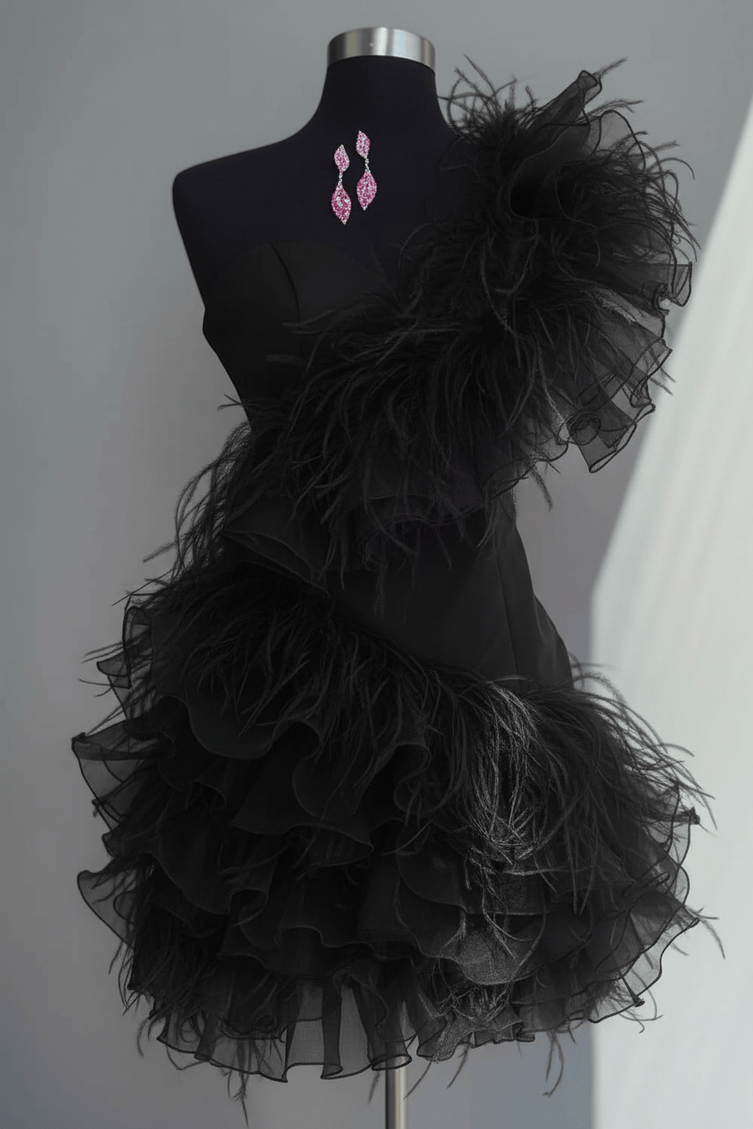 Fuchsia Sweetheart Short Homecoming Dress with Ruffles
