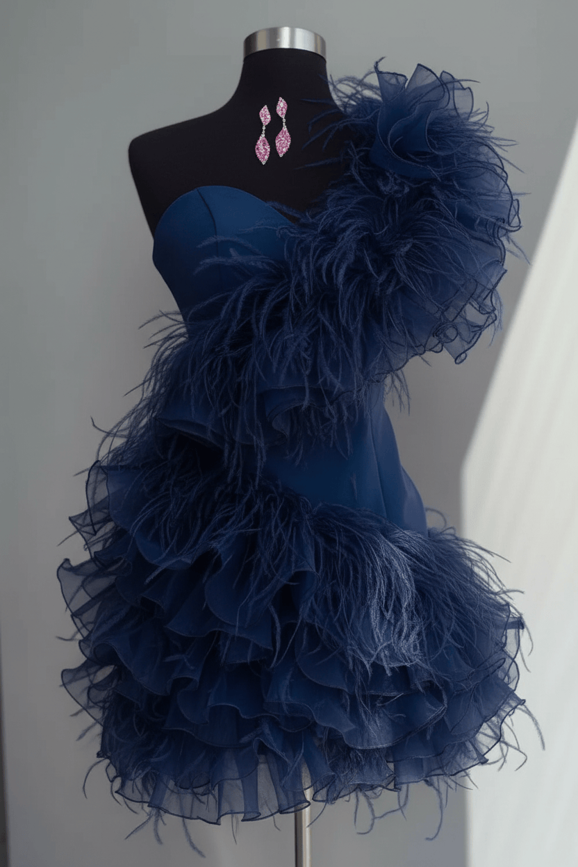 Fuchsia Sweetheart Short Homecoming Dress with Ruffles