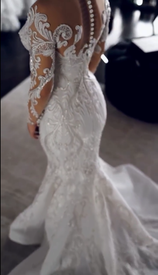 Luxury Mermaid Wedding Dress with Lace Appliques-LLELLA
