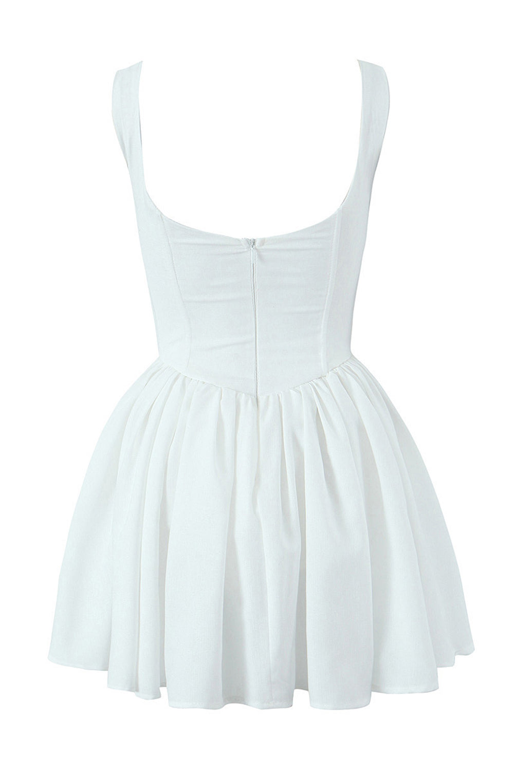 Corset White Short Dress-LLELLA