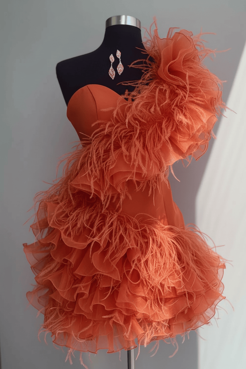 Fuchsia Sweetheart Short Homecoming Dress with Ruffles