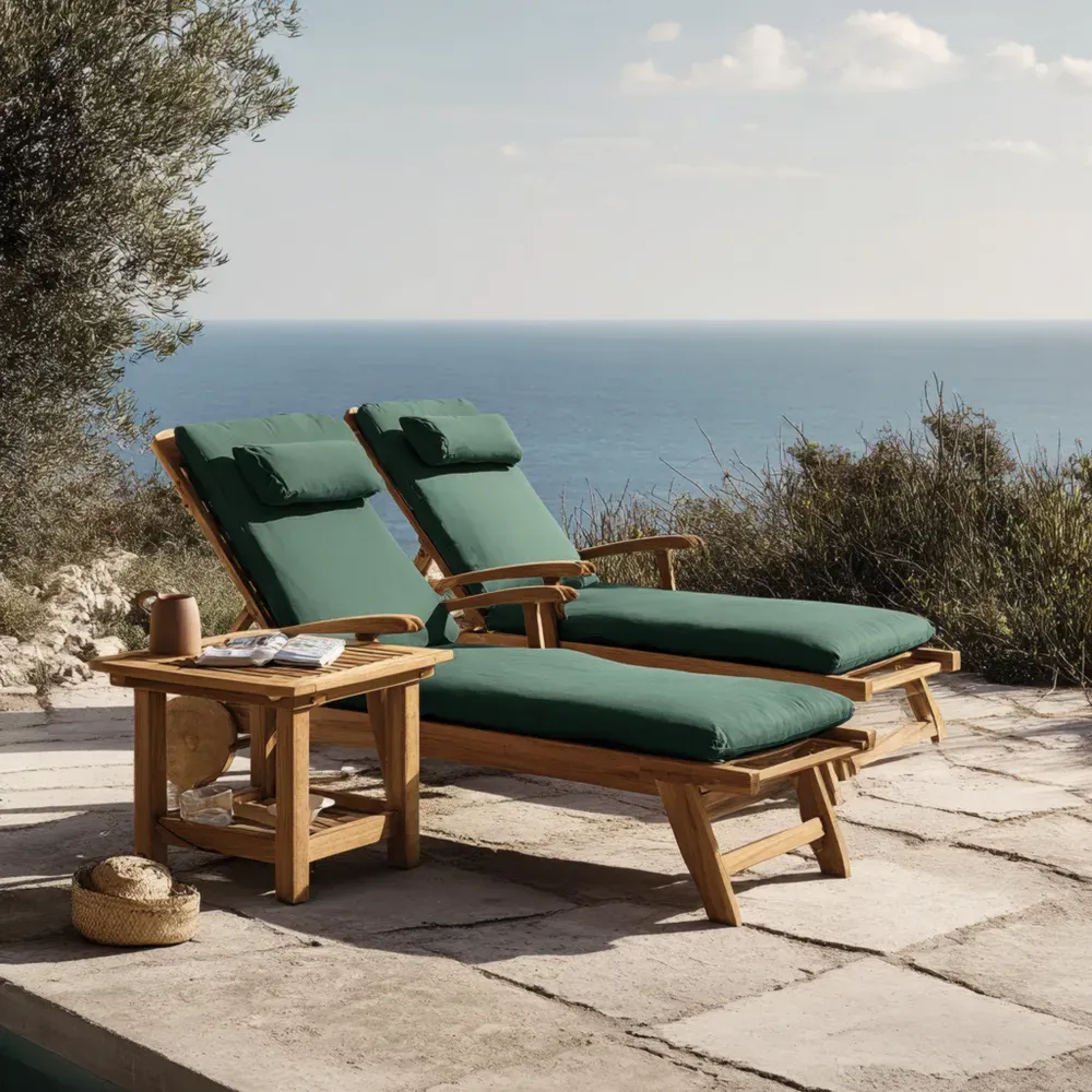 Tumbona de Jardín Madera 200x65x85 cm – Verde – Diseño Ajustable