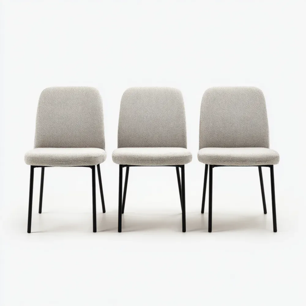 Sillas de Comedor Tapizadas 45x55x90 cm – Gris Claro – Diseño Moderno