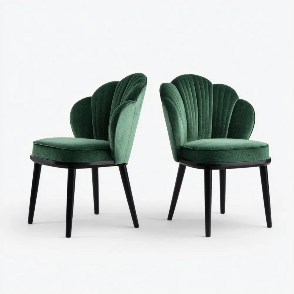 Sillas de comedor tapizadas terciopelo Verde 50x55x85 cm – Diseño elegante