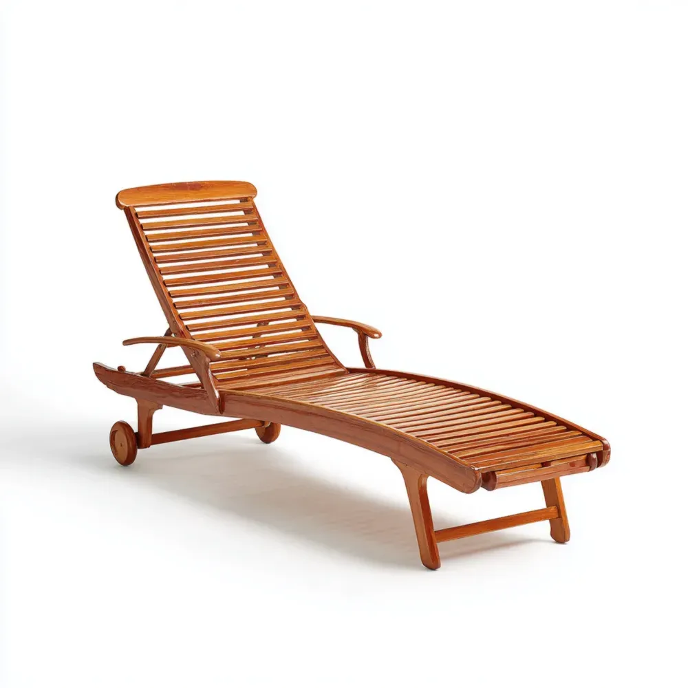 Tumbona de Jardín Madera Acacia Ajustable 200x60x35 cm - Marrón - Diseño Clásico